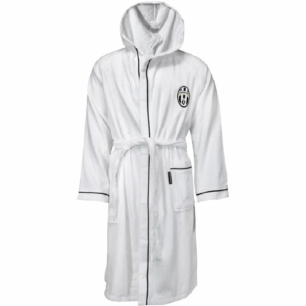 Hermet Accappatoio JUVE In Spugna Calcio Logo Storico Ovale Juventus Personalizzabile Con Nome Ricamato