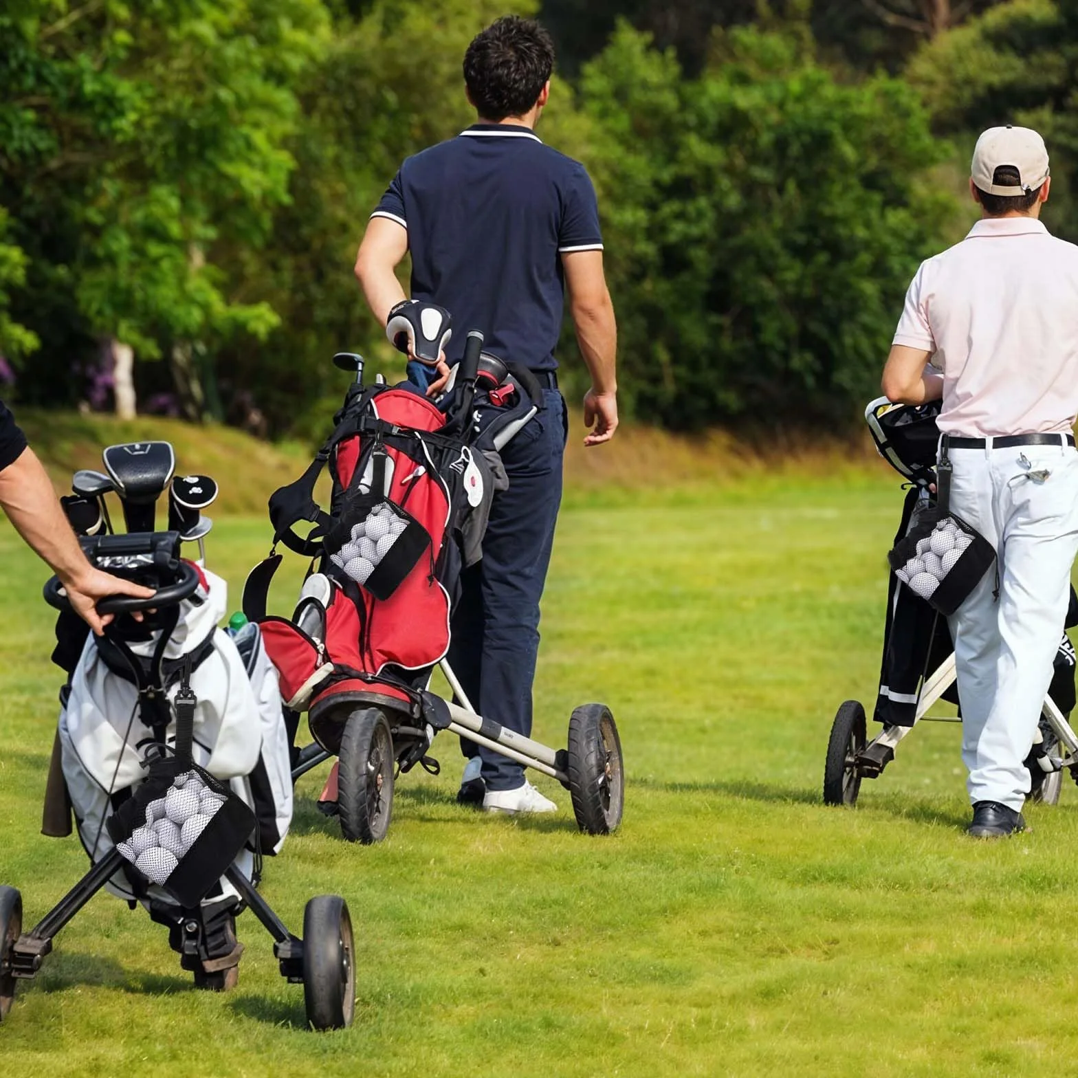 Grevosea Sacchetti per Palline da Golf in Rete di Nylon con Coulisse, Borsa Porta Palline, Accessori Golf Nero