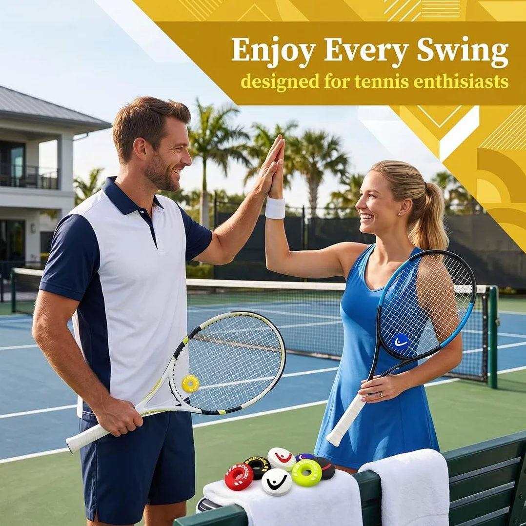 Ammortizzatori da Tennis in Silicone Antivibrazione 8 Pezzi per Racchetta Tennis Squash Badminton