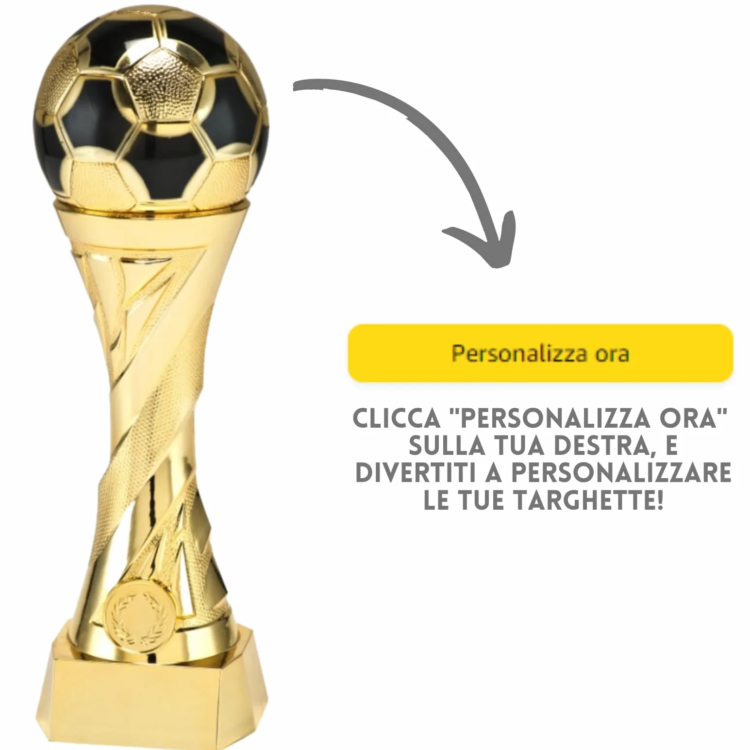 Trofei Calcio Personalizzati con Targhetta per Giocatore, Portiere, Capocannoniere e Squadra
