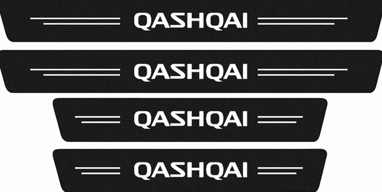 4Pezzi Fibra di Carbonio Battitacco per Auto Sticker,per Nis-san Qashqai J10 J11 J12 2009-2018 2019 2020 2021Benvenuto Pedaliera Protezione Styling Auto E carrozzeria Adesivi Decorativi Accessori