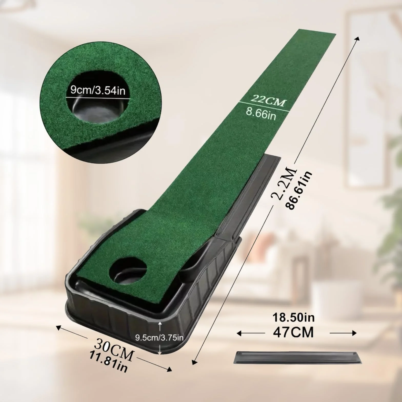 Tappetino da golf con ritorno automatico della palla 221 cm portatile per allenamento