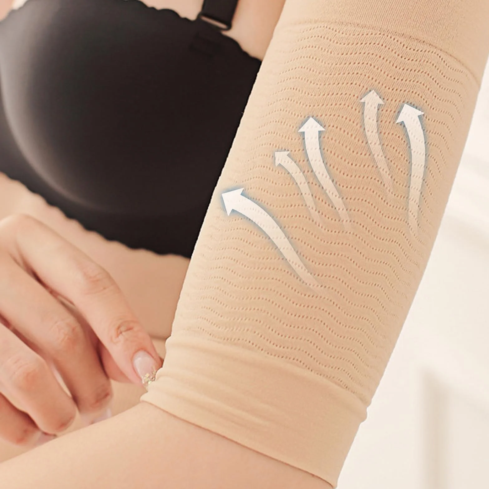 Fasce Palestra Compressione Dimagrante Braccio Maniche Shaper per Sport Fitness Corsa 4 Pezzi