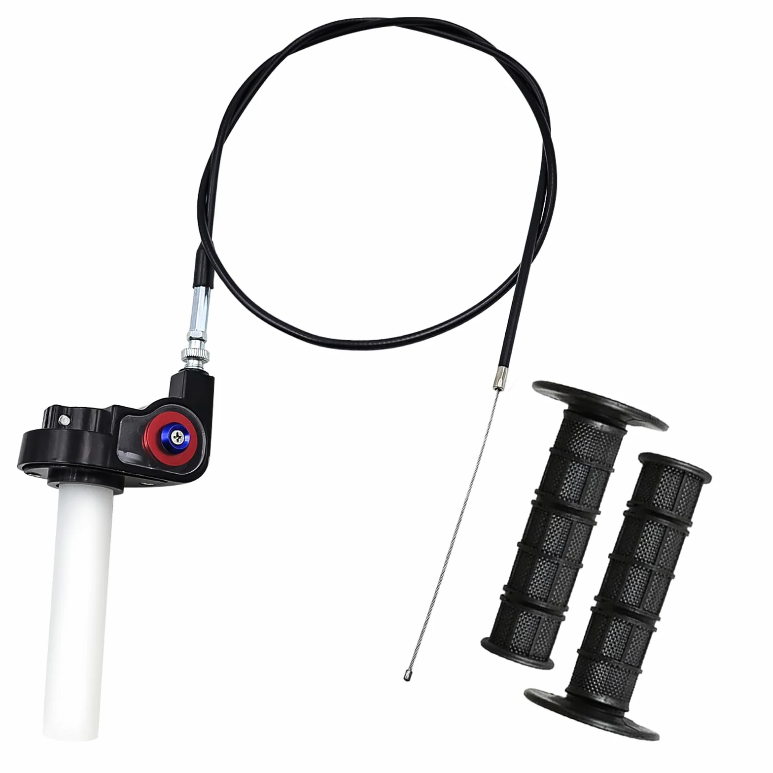 Set di Manopole per Gas Rapidi per Moto Impugnatura e Cavo Dell'Acceleratore Girevole con Manico Gruppo Acceleratore per Moto Gas Rapido Scooter Adatti per 50cc-150cc 200cc 250cc ATV Dirt Bike