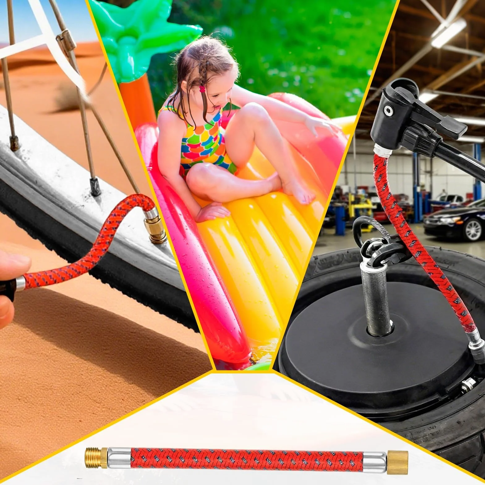 Accessori Bici 41 Pezzi Set Pompa Bicicletta Adattatore Valvola Ago Gonfiare Palloni Materassino
