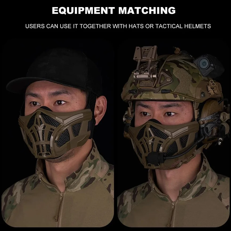 Peminkoo Maschera Tattica Mezza Faccia Paintball Airsoft Protettiva Scorpione Design Silicone