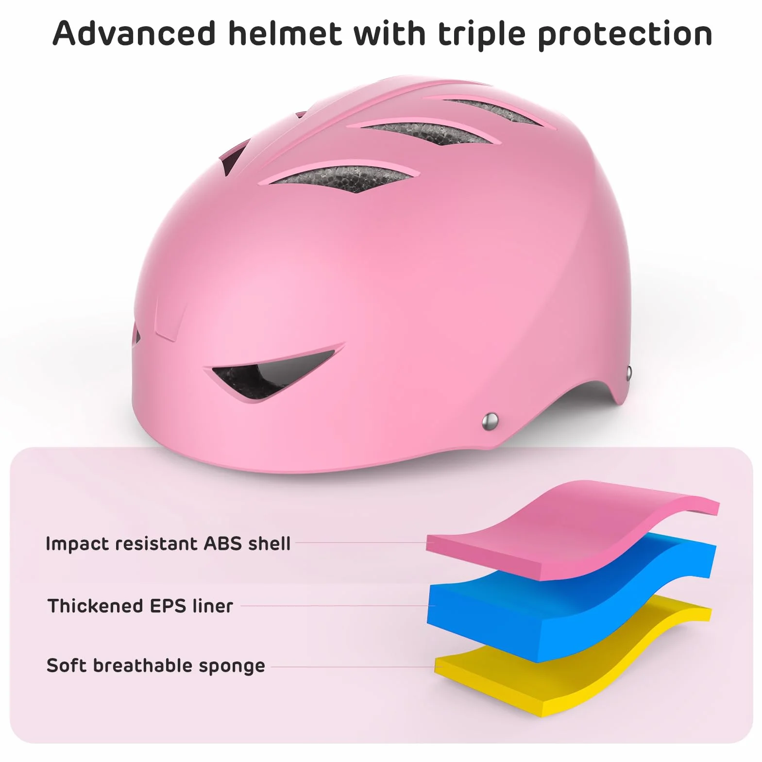 Casco Protezione Bambini Regolabile Ginocchiere Gomitiere Polsiere per Skate Bicicletta Pattinaggio 6-16 Anni