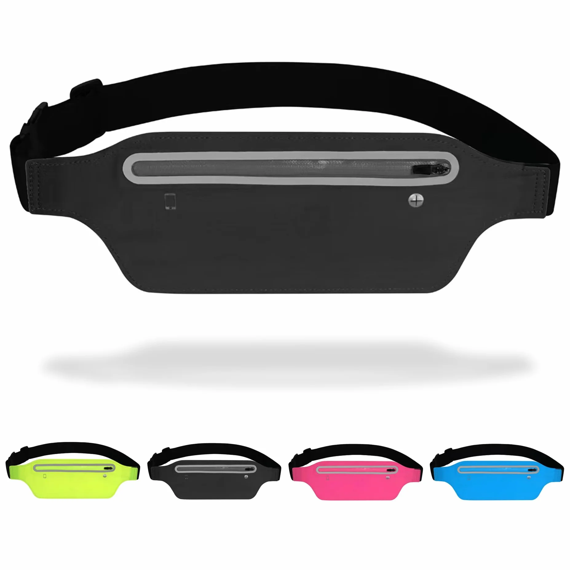 FLUO Marsupio Corsa Uomo Donna Porta Cellulare Cintura Running Riflettente Sport