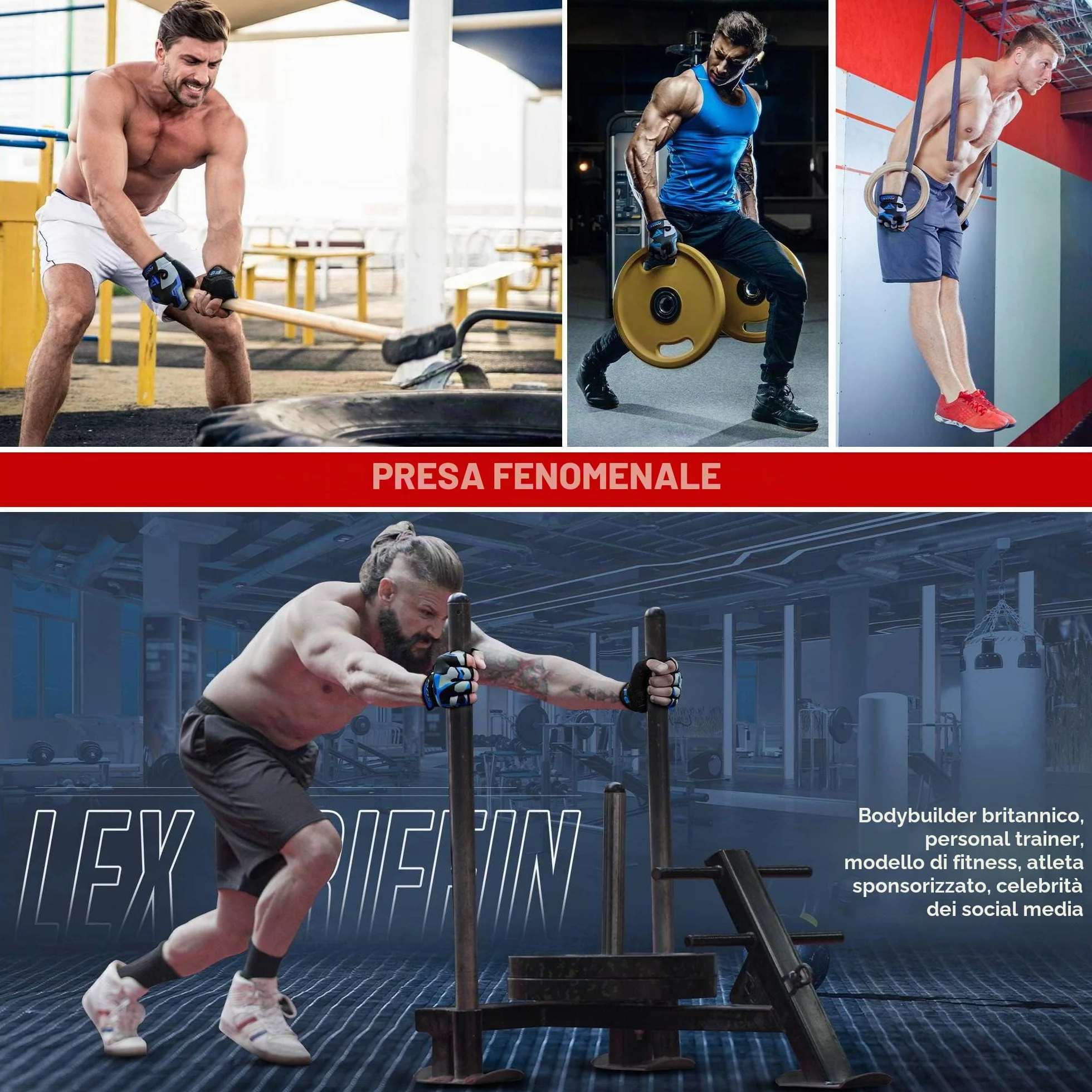 RDX Guanti Palestra Sollevamento Pesi Antiscivolo Imbottito Presa Protezione Elastico Traspirante Powerlifting Bodybuilding