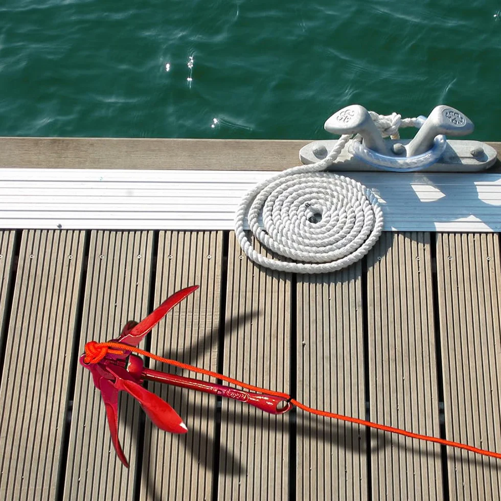 BeGrit Ancora Barca Pieghevole 1.5kg/3.3lb Kit di Ancora Kayak Gommone per SUP Canoe Ancoraggio Ombrello Acciaio Carbonio con Cima Ormeggio Corda Arancione Galleggiante da 10m e Borsa di Stoccaggio