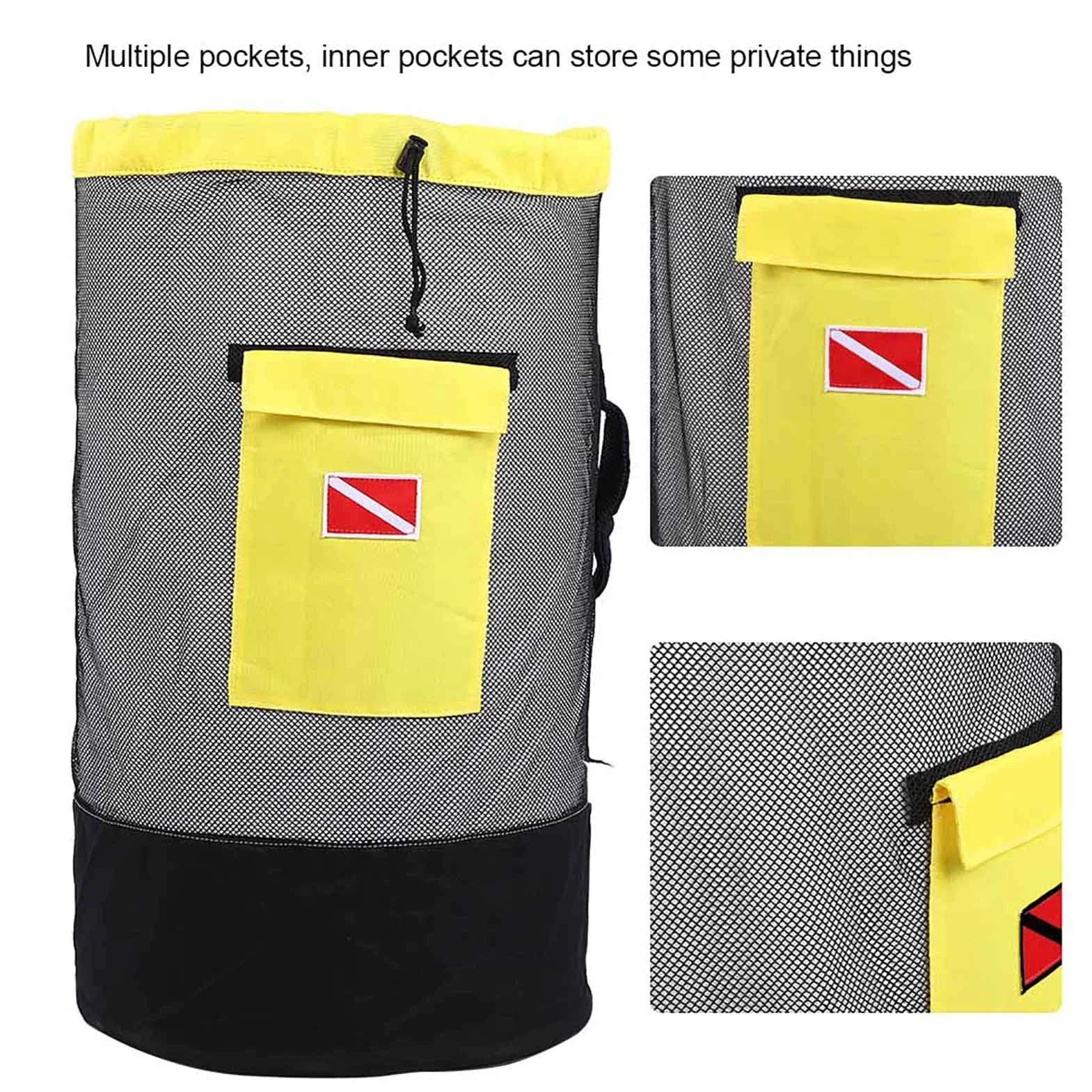 Tbest Borsa da Sub 80 Litri Zaino da Nuoto in Tessuto a Rete Traspirante con Tasche Multiple