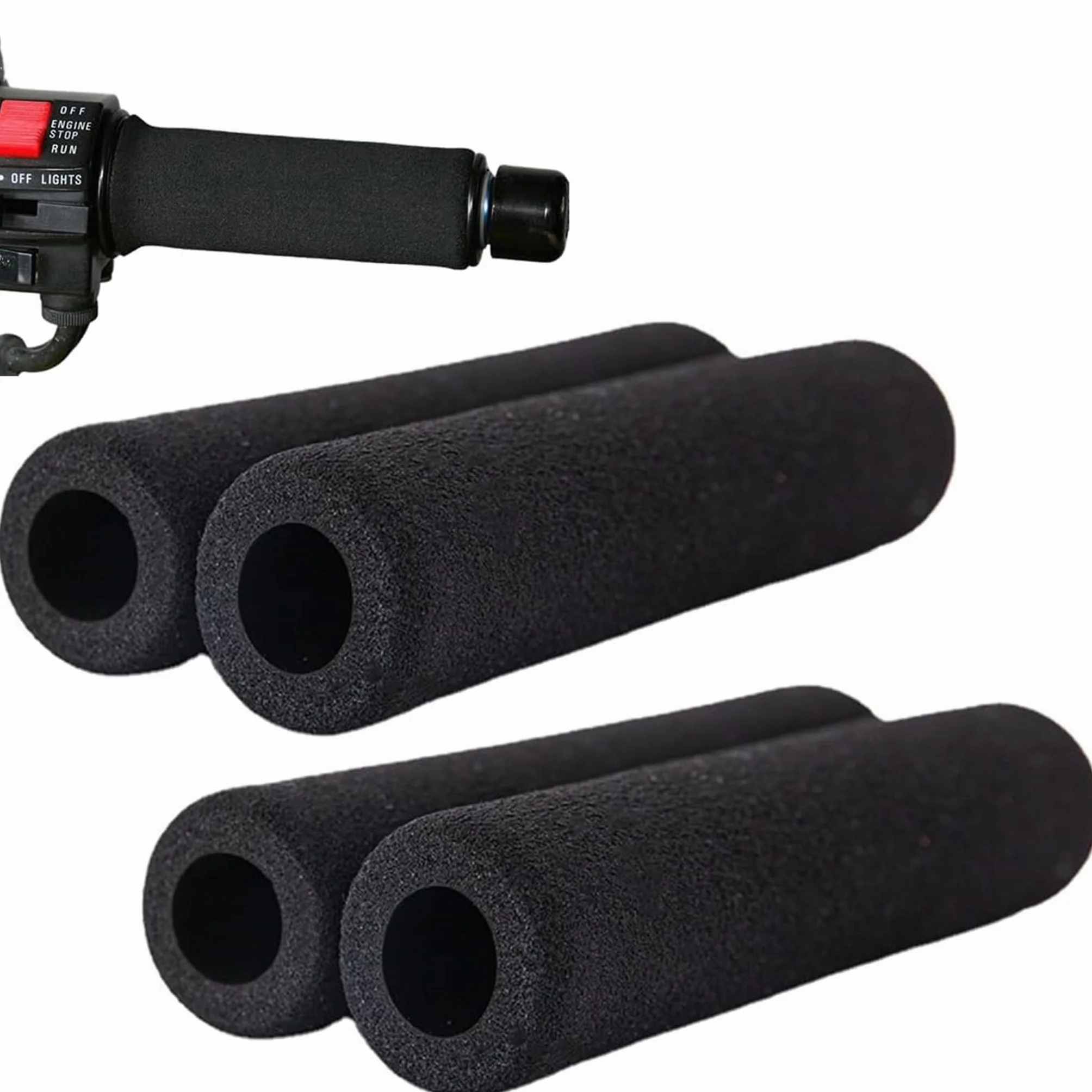 MOLIMOLI Set di 4 Copri Manopole Manubrio Moto Universali in Spugna, Copri Manopole Moto, Coprimanopole MTB Spugna, Bici, Antiscivolo e Assorbimento delle Vibrazioni