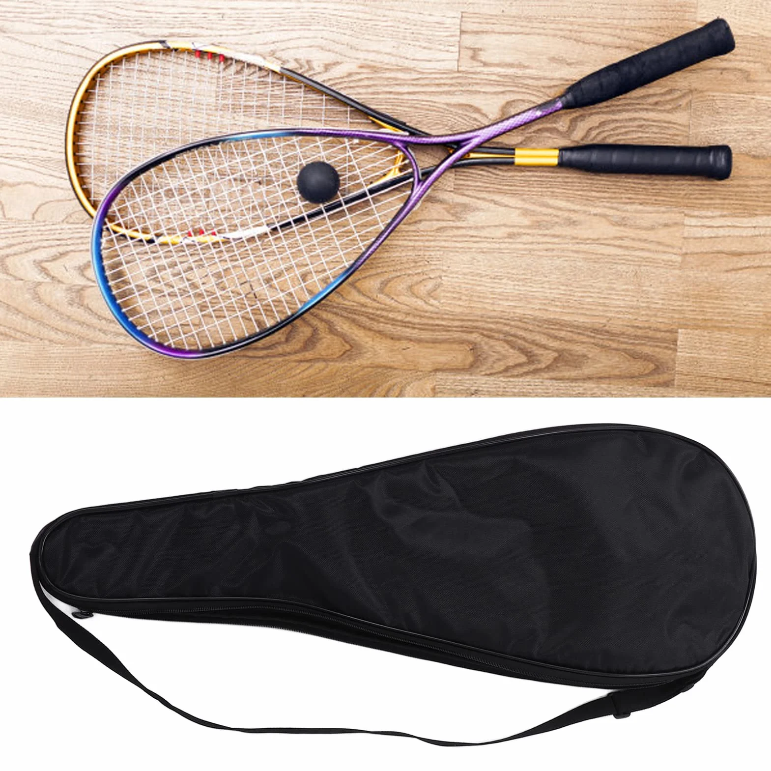 Kikumi Sacca Coppa per Racchetta da Squash Imbottita Leggera con Spallatta Regolabile