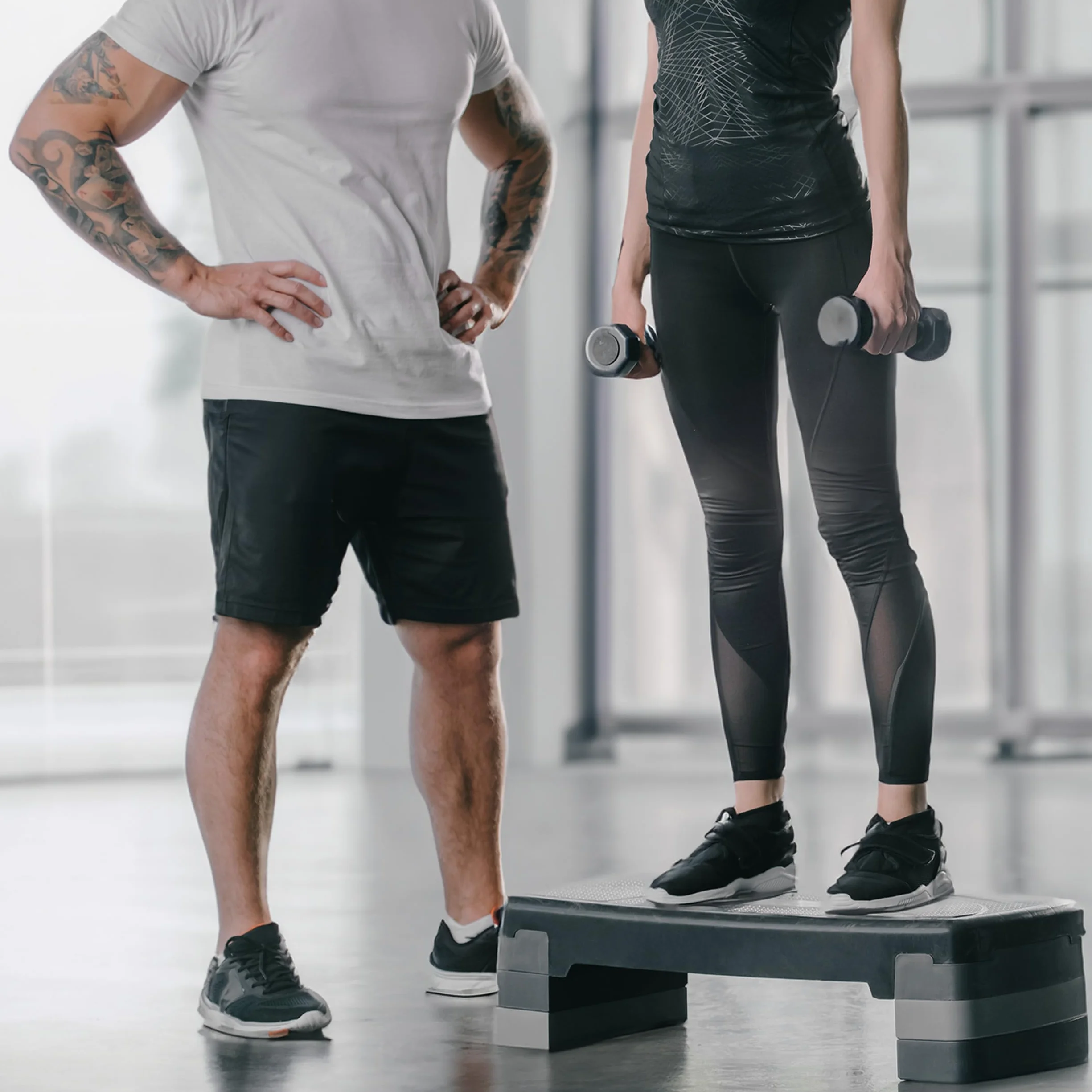 TechFit Stepper Fitness Aerobica Regolabile Casa Palestra, Piattaforma Antiscivolo, Capacità Carico 120 Kg