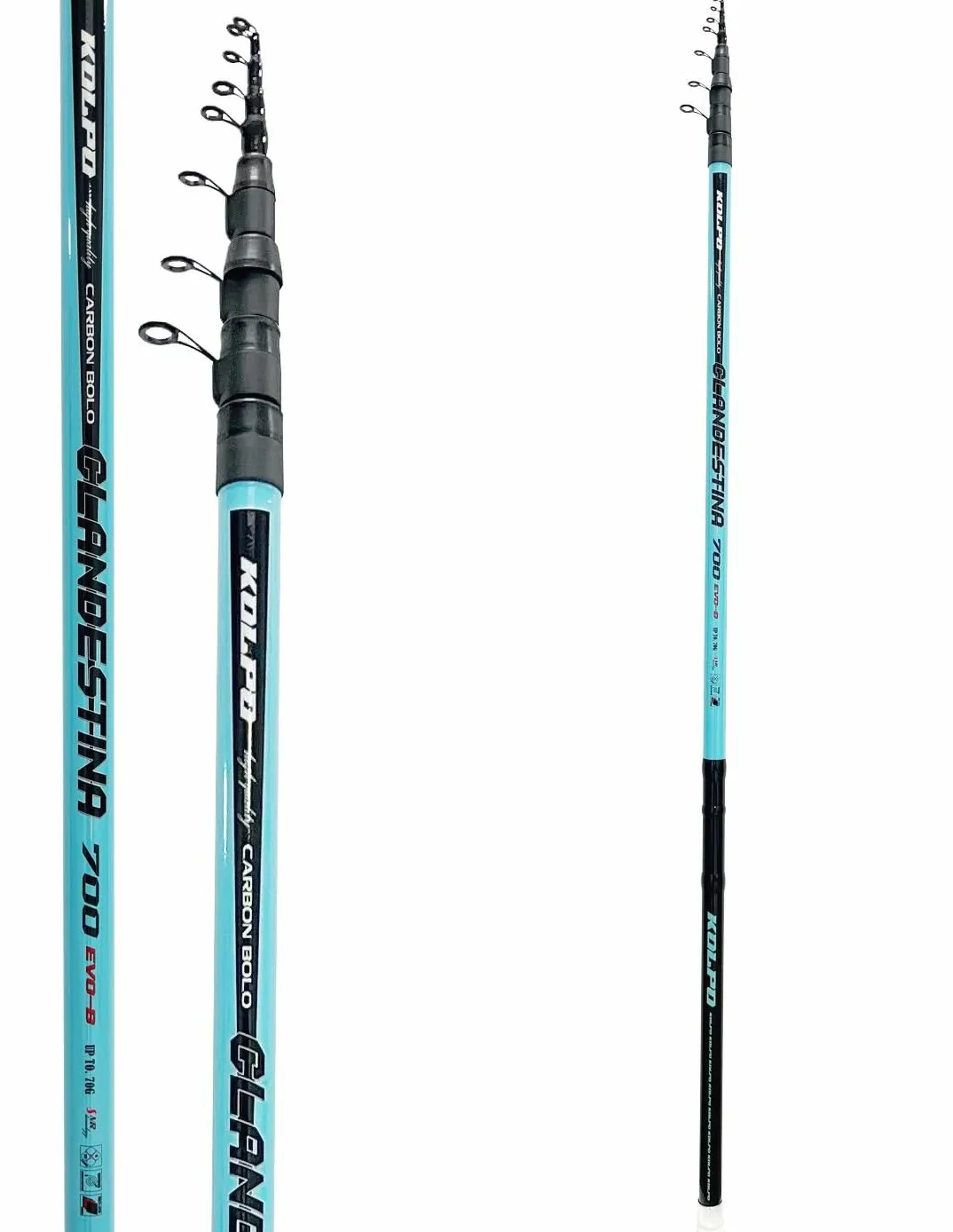 Kolpo Clandestina Canna da Pesca Teleregolabile in Carbonio 6 Mt trota torrente pesca dalle scogliere in mare