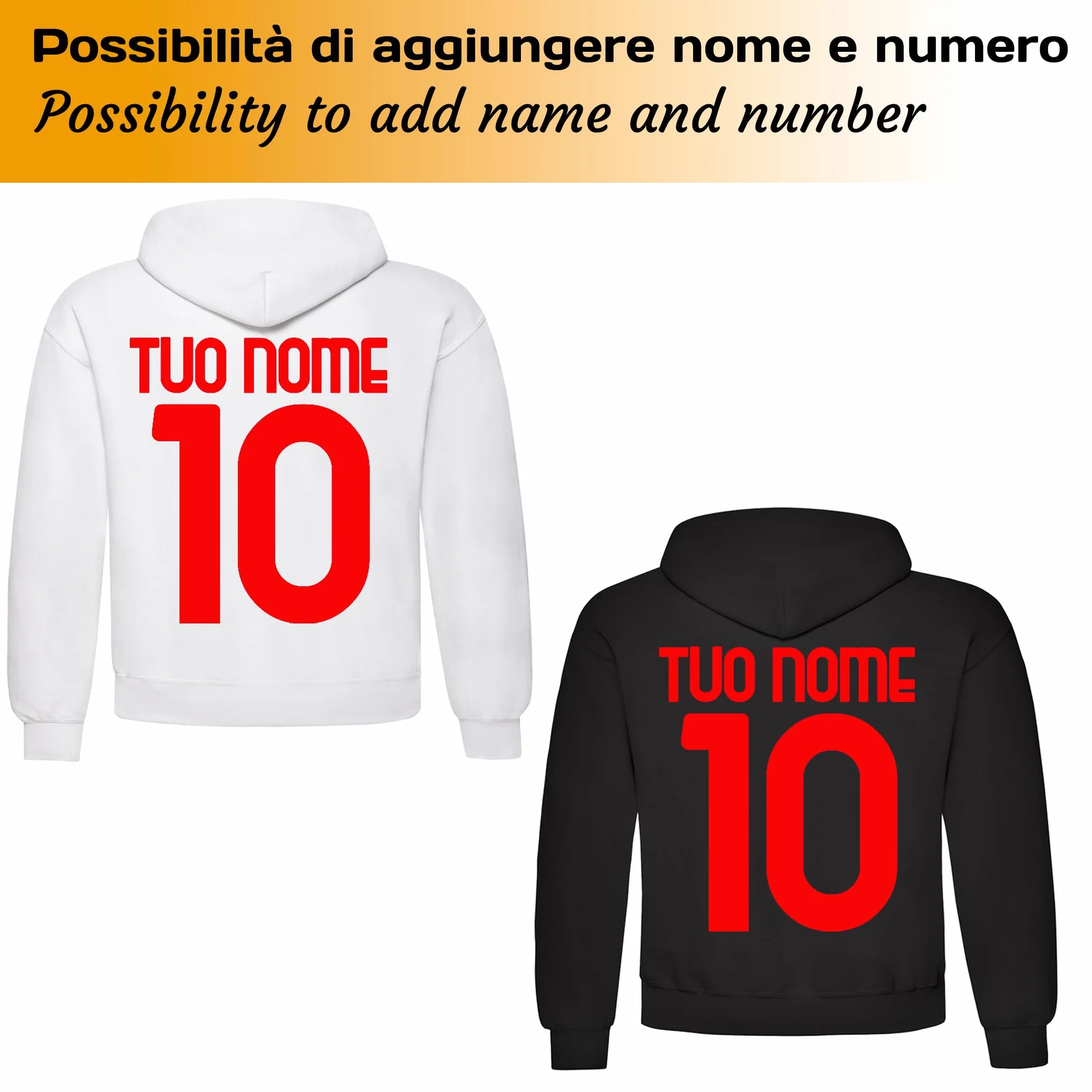 Felpa Sportiva Celebrativa Passione Infinita Milano con Cappuccio Regolabile Cotone Felpato Made in Italy