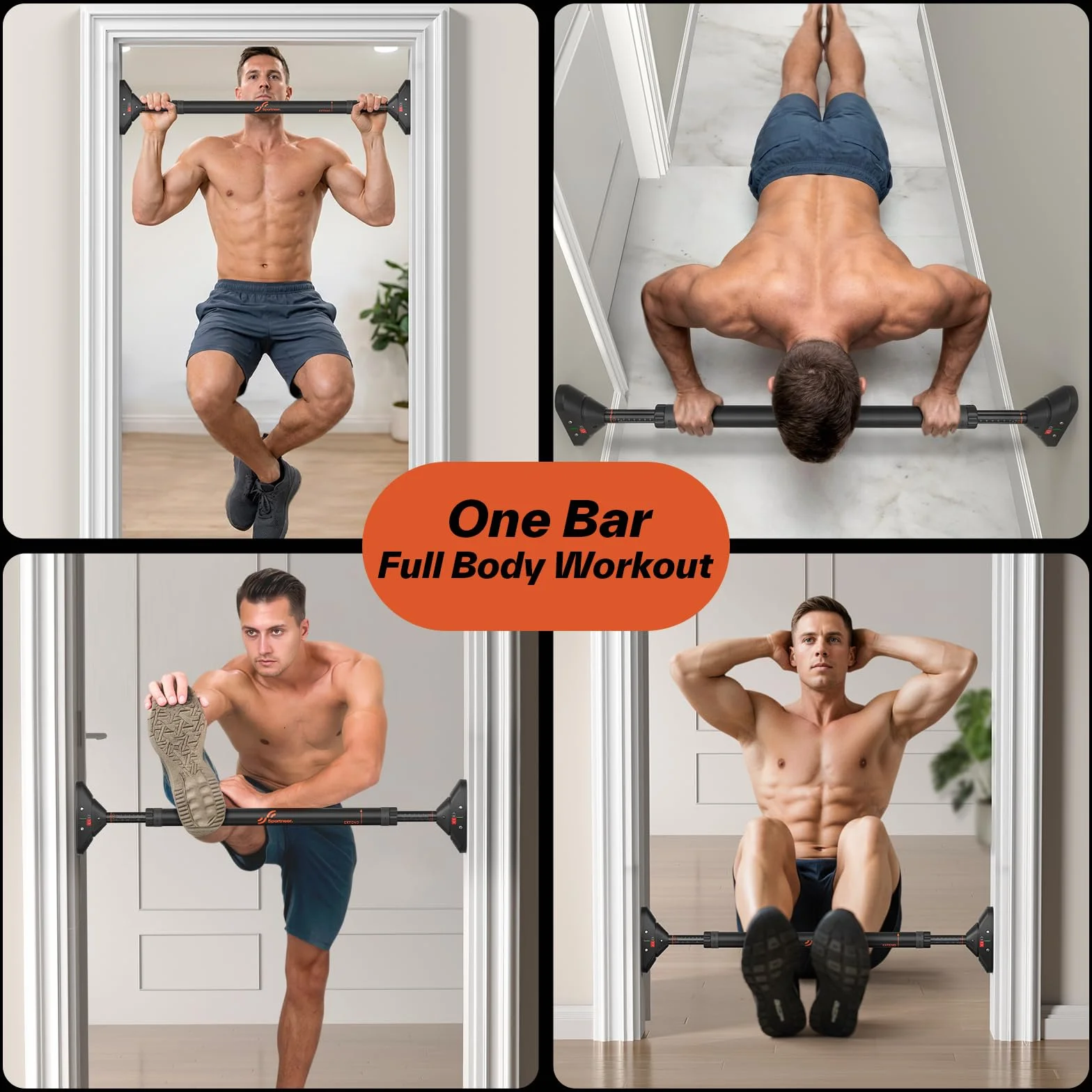 Sportneer Barra per trazioni regolabile 75-94 cm 200 kg
