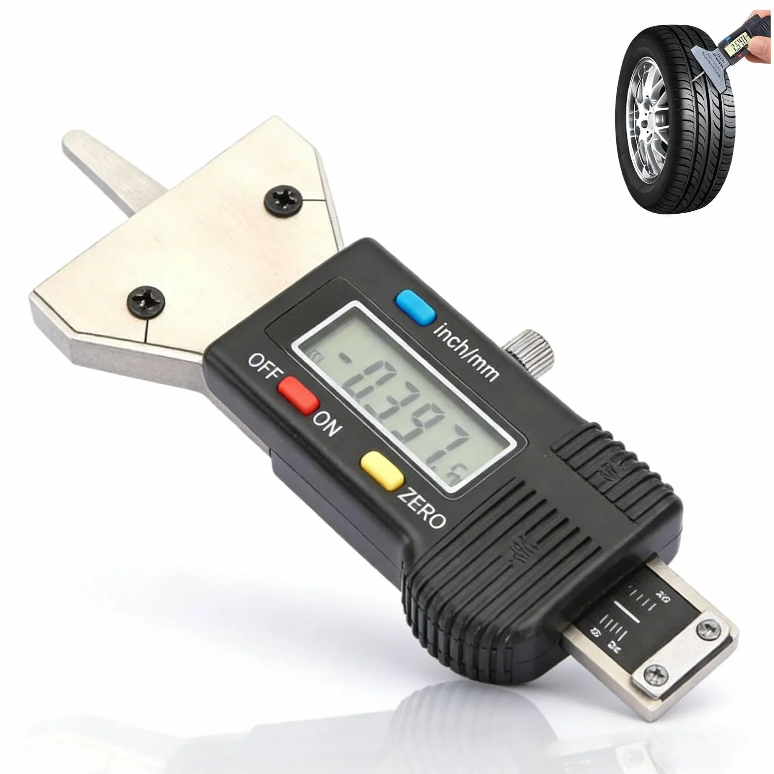0 – 25 mm digitale di profondità, rilevamento pneumatici LCD, profondità digitale pneumatici, 0,01 mm, strumento di misurazione per riparazioni auto, Home Self Test