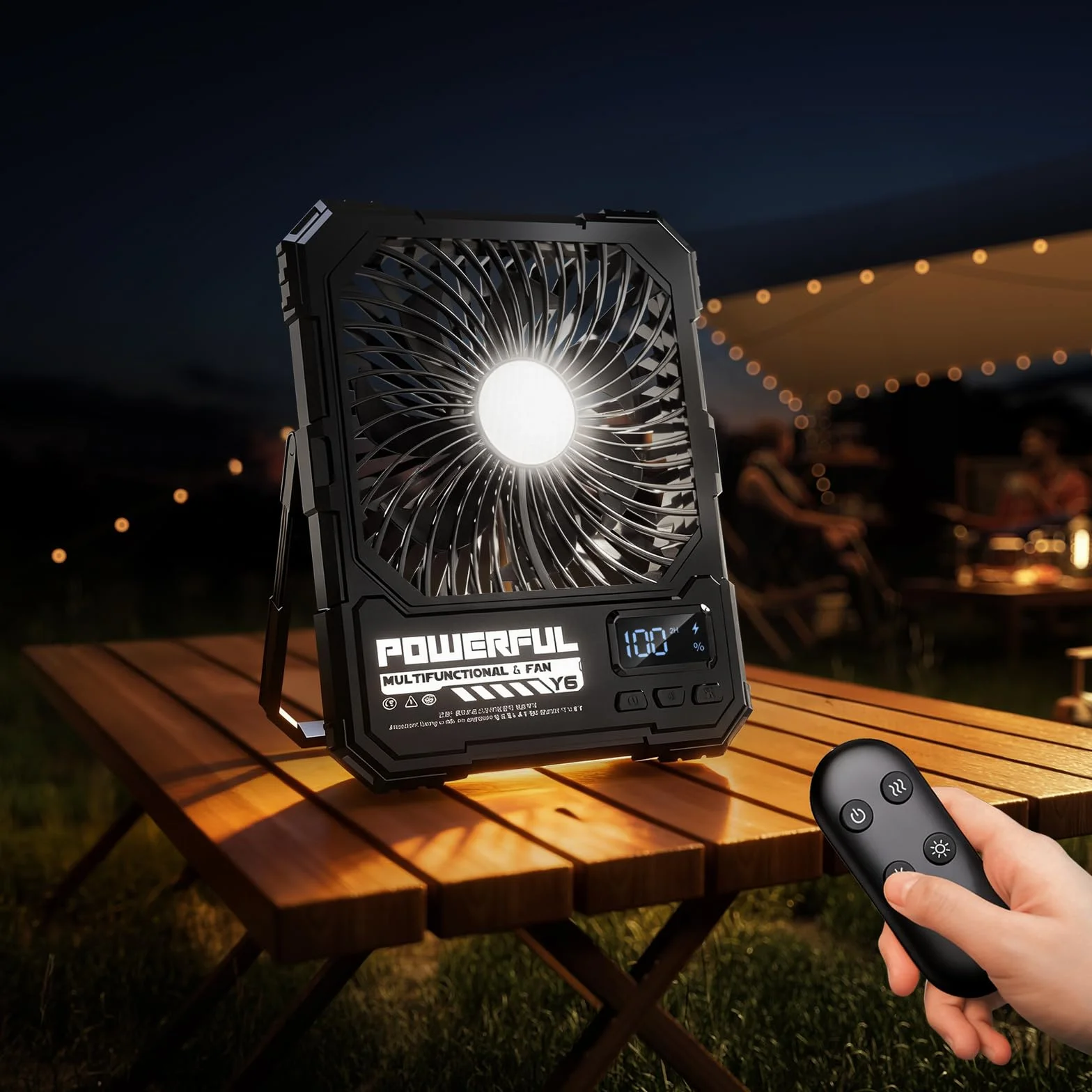 Ventilatore da Campeggio Portatile Alimentato a Batteria da 20000 mAh, Ventilatore da Viaggio Ricaricabile da 8 Pollici, Fino a 82 Ore di Durata Della Batteria, Adatto Per Camera da Letto, Esterno