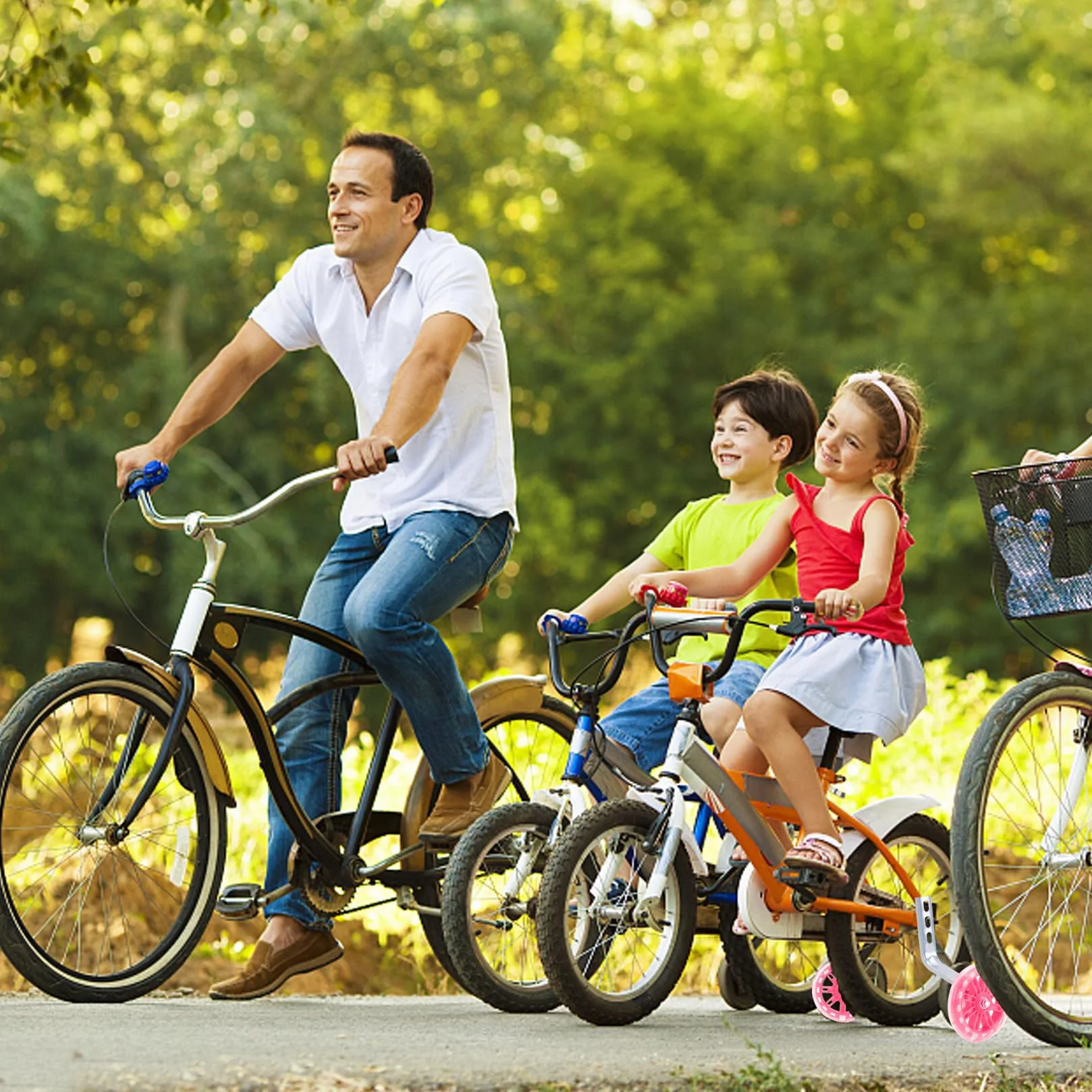Ruote di supporto universali per bicicletta bambini 12-20 pollici rosa