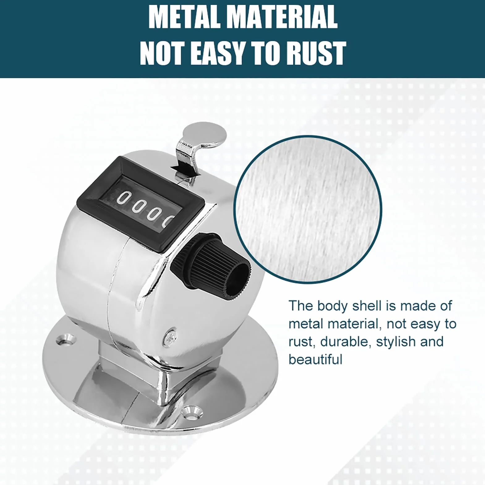 Contatore Contapersone in Metallo 4 Numeri Portatile Clicker