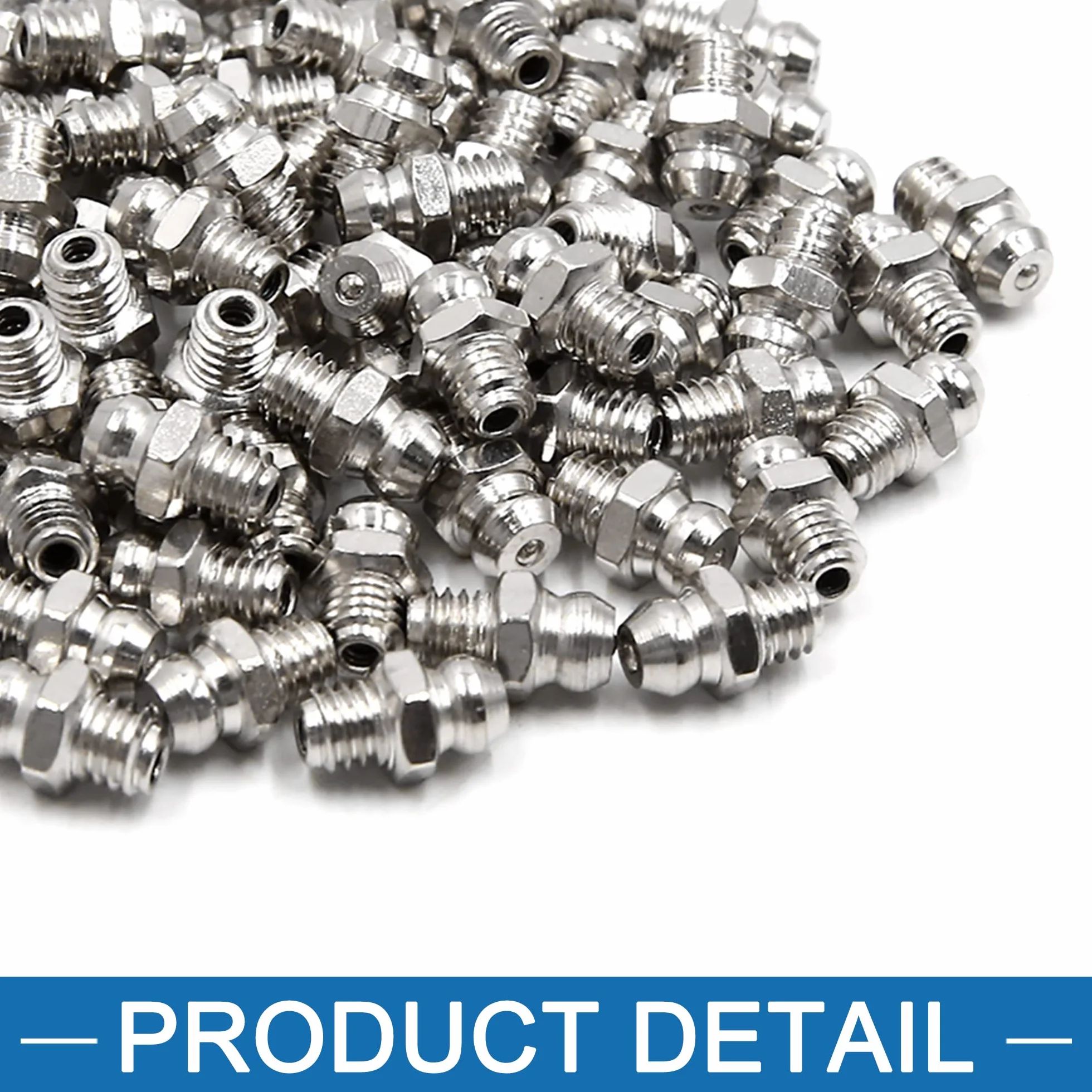 ABSPRO Raccordo Nipplo per Ingrassatore M6 x 1 Dritto Nickel Placcato Zestaw 80
