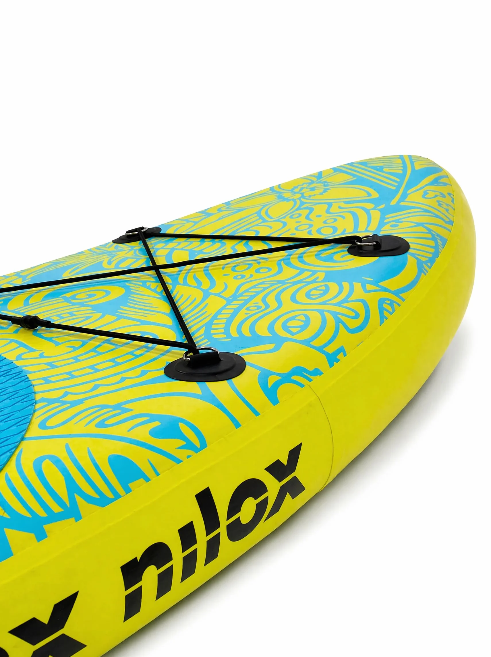Nilox Set Tavola da Sup Gonfiabile con Scooter Acquatico Elettrico, Completo di Accessori con Zaino, Pagaia, Pompa, Leash, 1 Pinna, Velocità Fino a 5km/h, Tavola da 335x84x15cm