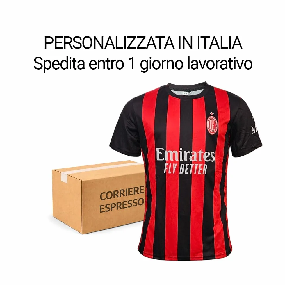 AC Milan Maglia Replica Personalizzabile 100% Poliestere Taglie 4Y-XXL