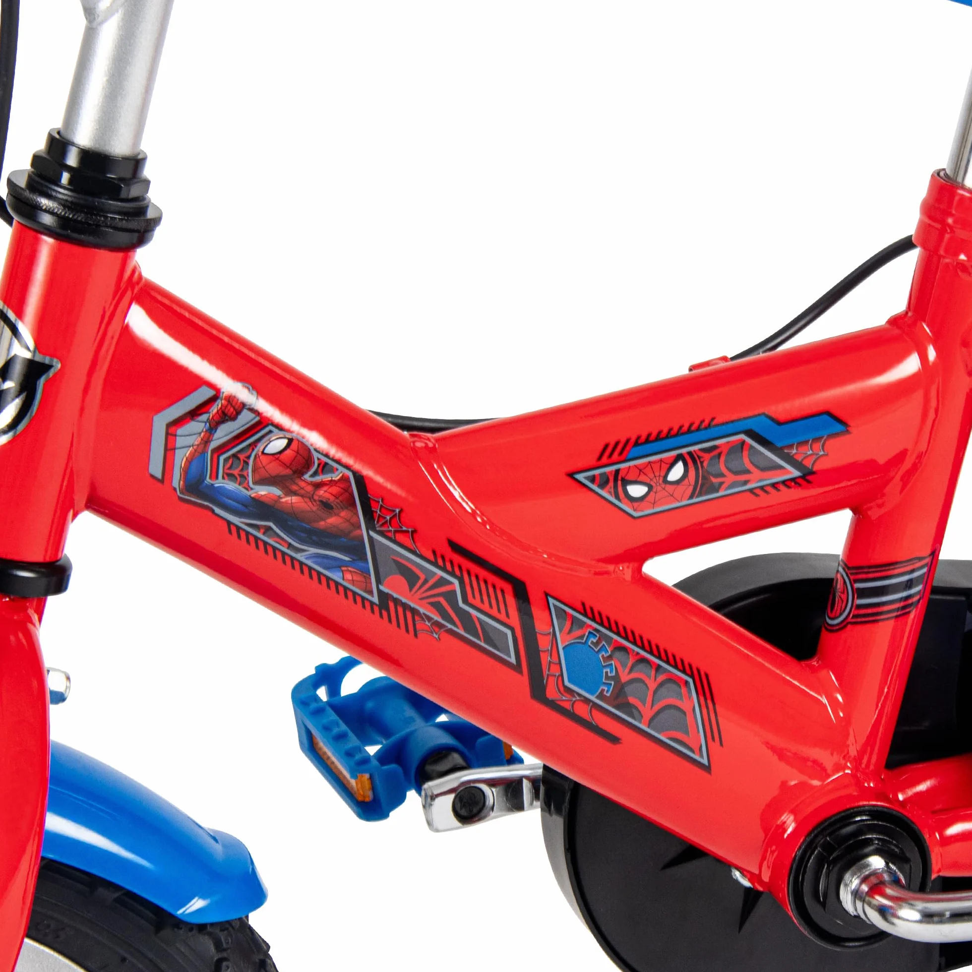 Huffy Spider-Man bicicletta per bambini 12-14 pollici doppio freno stabilizzatori staccabili rosso