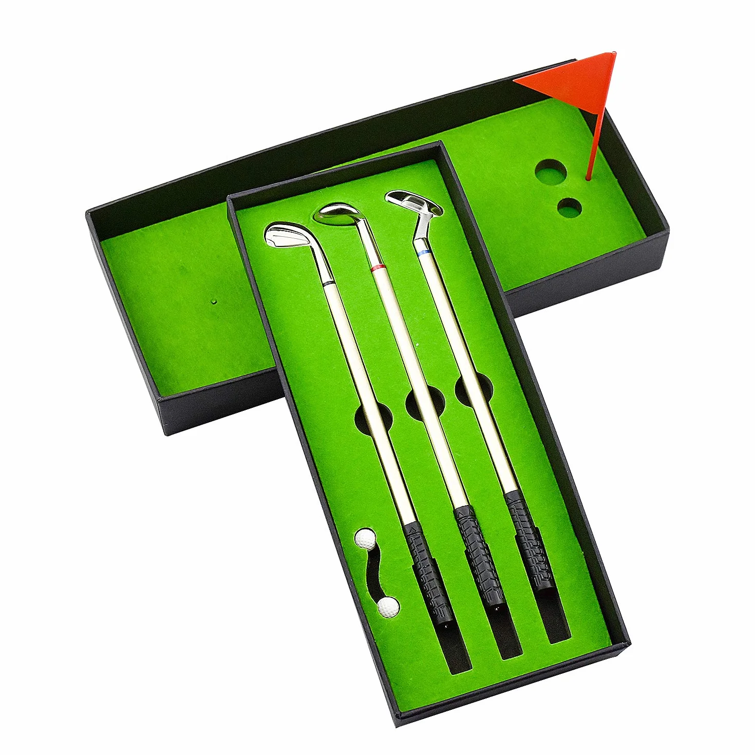 Demason Penne per Mazze da Golf, Set di Modelli da Golf, 3 Bastoncini, Bandierina, 2 Palline