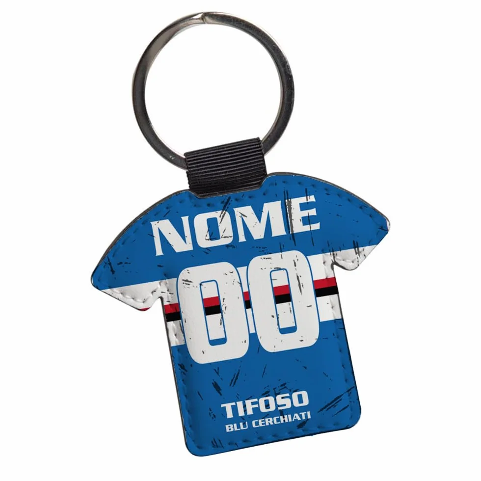 Portachiavi Personalizzato Tifoso Calcio Serie A 7 CM Ecopelle Sublimatica