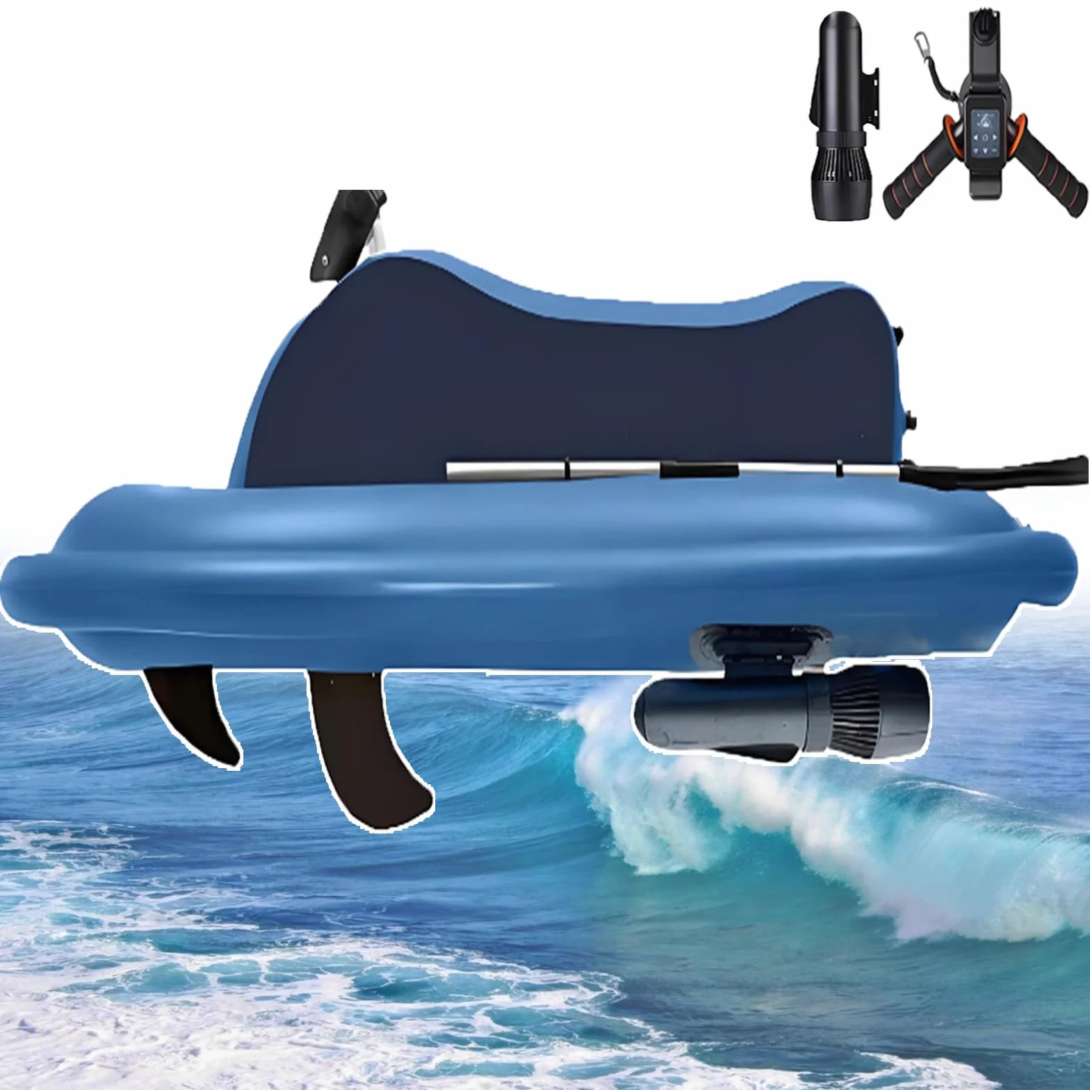 Moto d'Acqua Gonfiabile Elettrica Subacquea con Motore Barche Elettriche da Mare per Adulti 3-7 km/h Attrezzatura per Immersioni Subacquee e Nuoto Boat+Thrusters