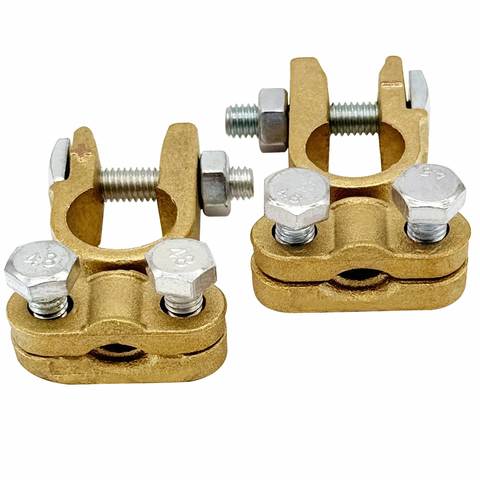 Ampper Brass Battery Terminals Connectors Clamps, Top Post Battery Terminal Protector Set per Veicoli marini Auto Barca RV (1 Coppia)