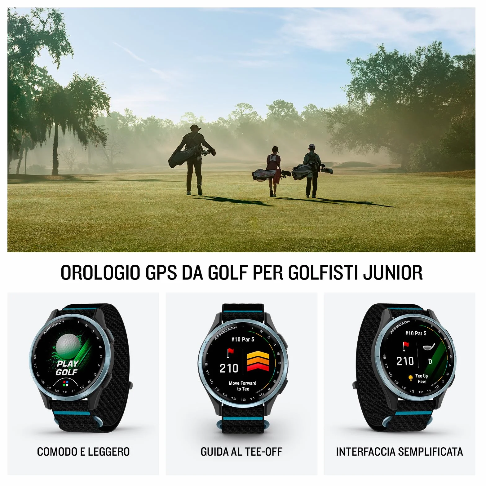 Garmin Approach J1 43mm Junior Teen Golf GPS Watch Black