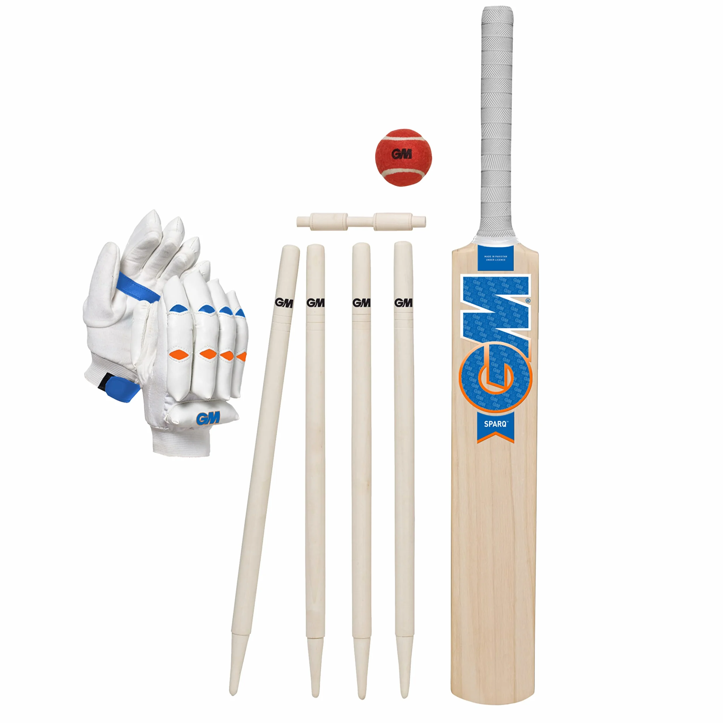 Gunn & Moore Sparq Borsa Resistente Trasporto Cricket Set 4 Paletti 1 Mazza Eclipse 1 Palla Morbida 1 Guanto Gioventù