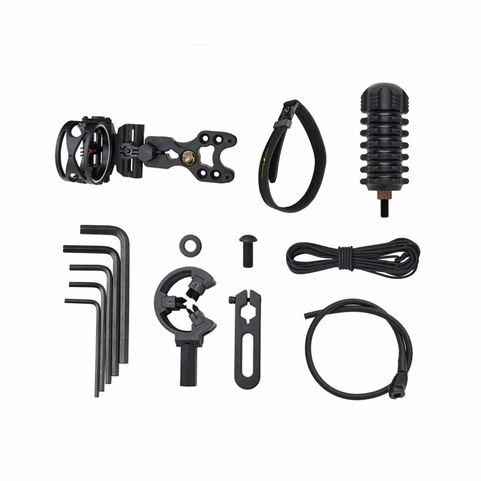 Namvo Set Accessori Tiro con l'Arco 3 Pin Mirino Ammortizzatore Gomma per Archi Ricurvi Composti