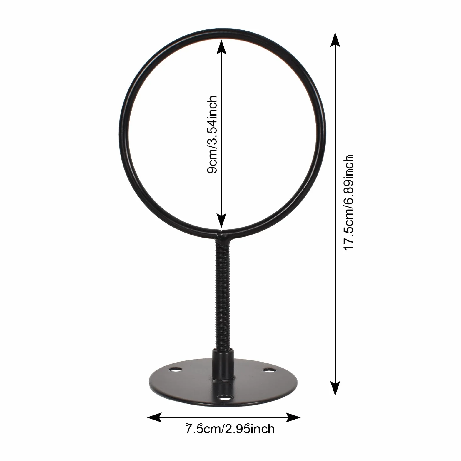 Supporto da Parete per Pallacanestro, Pallone da Calcio, Pallavolo, Rugby in Metallo Nero