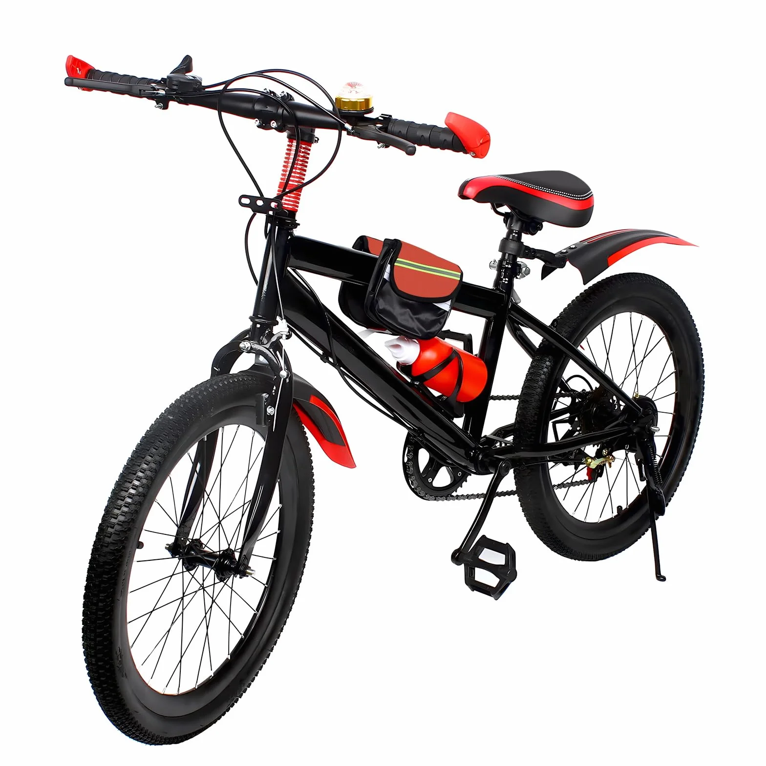 Bicicletta per bambini da 20 pollici, con cambio a 7 marce, mountain bike regolabile per ragazzi e ragazze da 130 cm a 150 cm, colore rosso