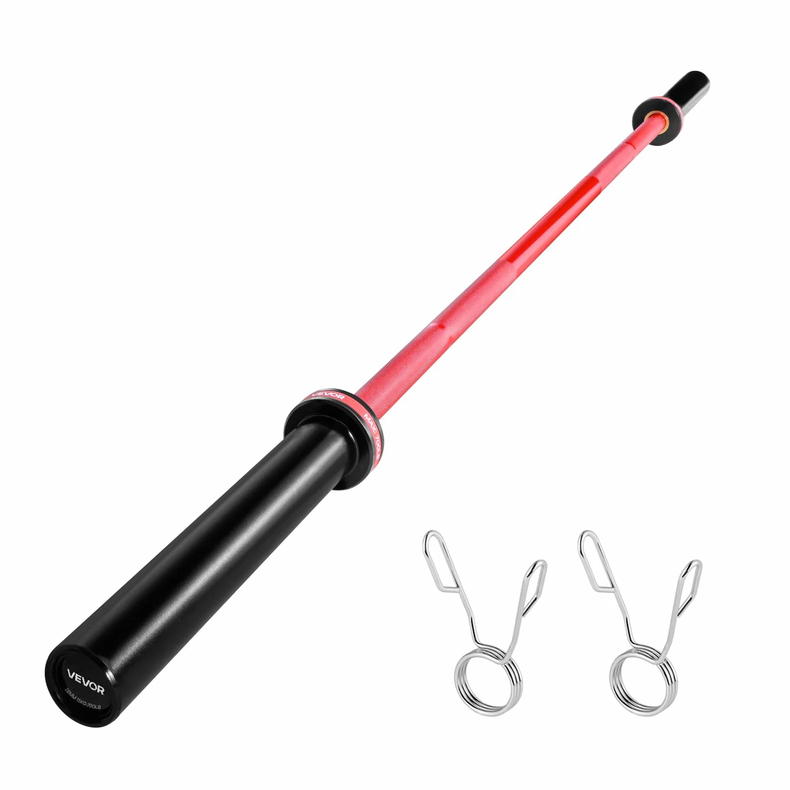 VEVOR Bilanciere 1800 mm, per Piastre da 50 mm, Bilanciere con Impugnatura Zigrinata per Allenamento della Forza, Sollevamento Pesi, Stacco da Terra, Distensione su Panca, Capacità 317 kg