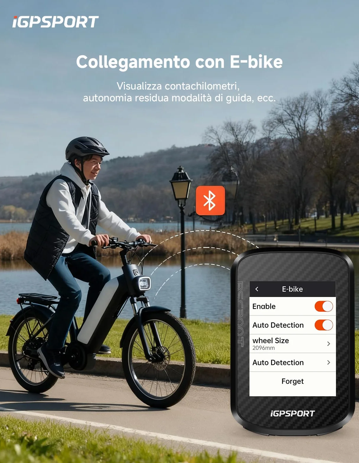 iGPSPORT BSC300T Ciclocomputer GPS con Navigazione Cartografica Touchscreen 2,4" USB Type-C per E-Bike Shimano Di2