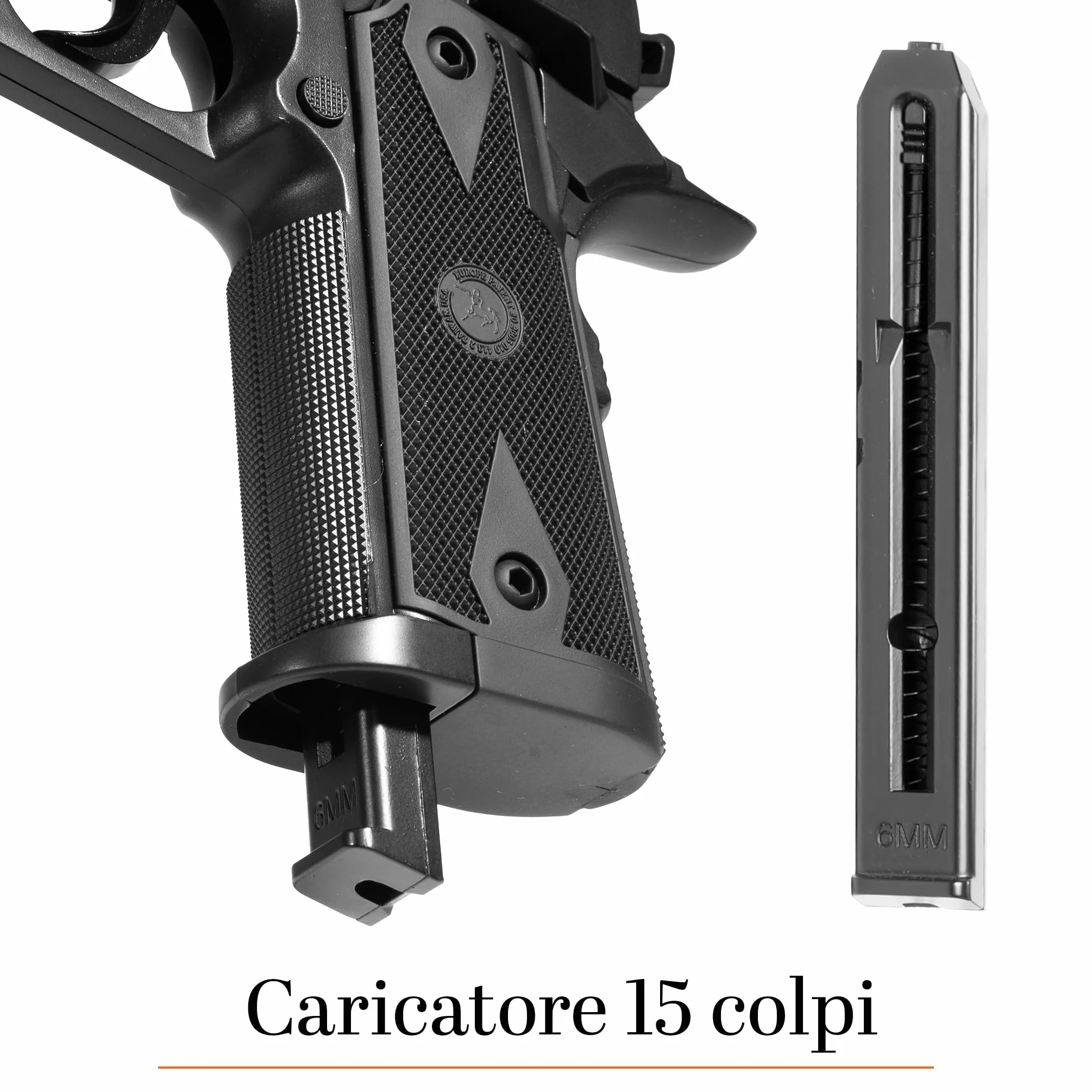 Pistola Softair 1911 Co2 Bundle Completo 5 bombolette 1000 Pallini 6mm nero 0,8 joule