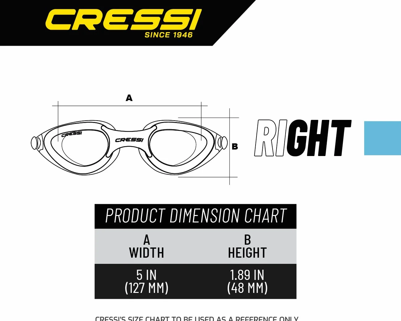 Cressi Right Occhialini da Nuoto Unisex Adulto