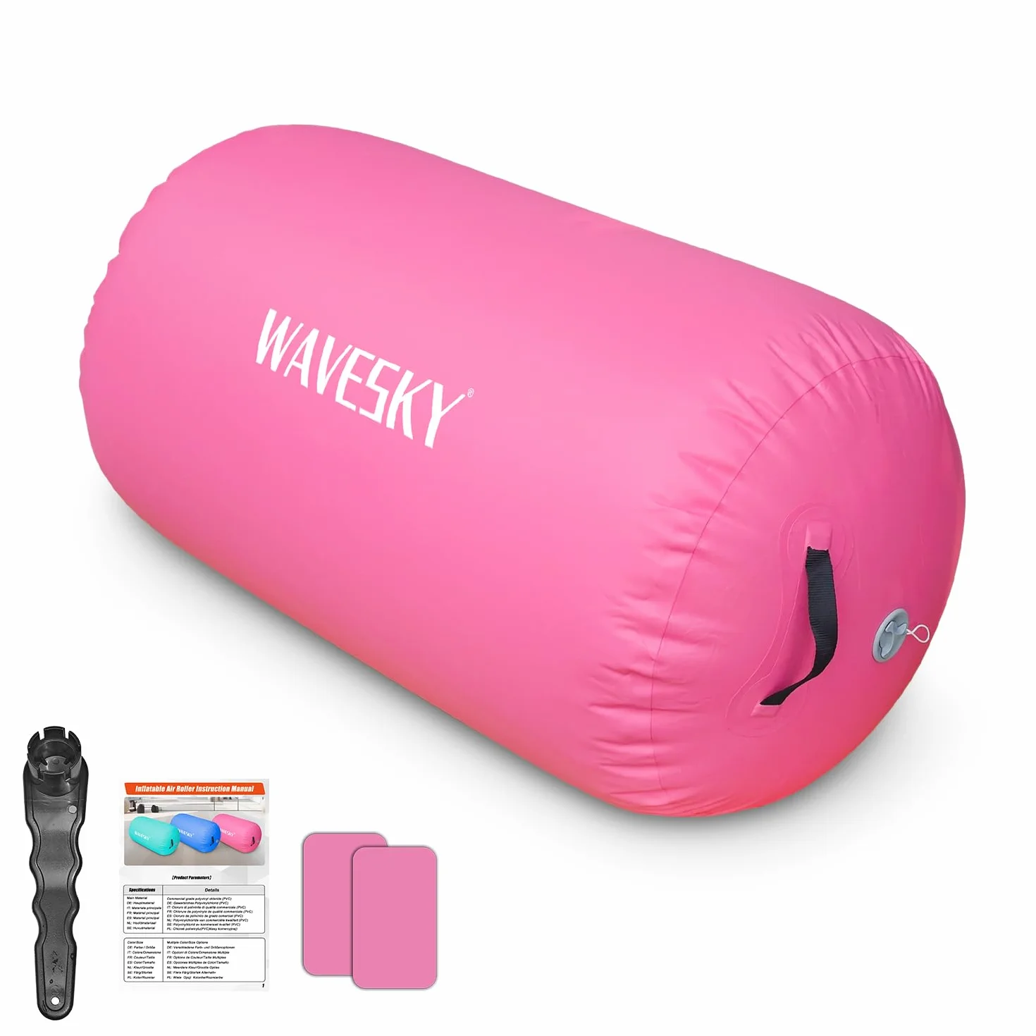 Air Roll Track, 80/100/120 cm, Air Roll Ginnastica Tumbling Matte, Air Barrel Tumbling Track per casa, attività all'aperto, fitness, allenamento (rosa, 100 x 60 cm)