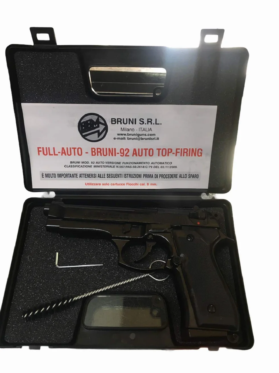 Pistola a Salve BRUNI Beretta 92 Cal.8 Full Automatic Nera