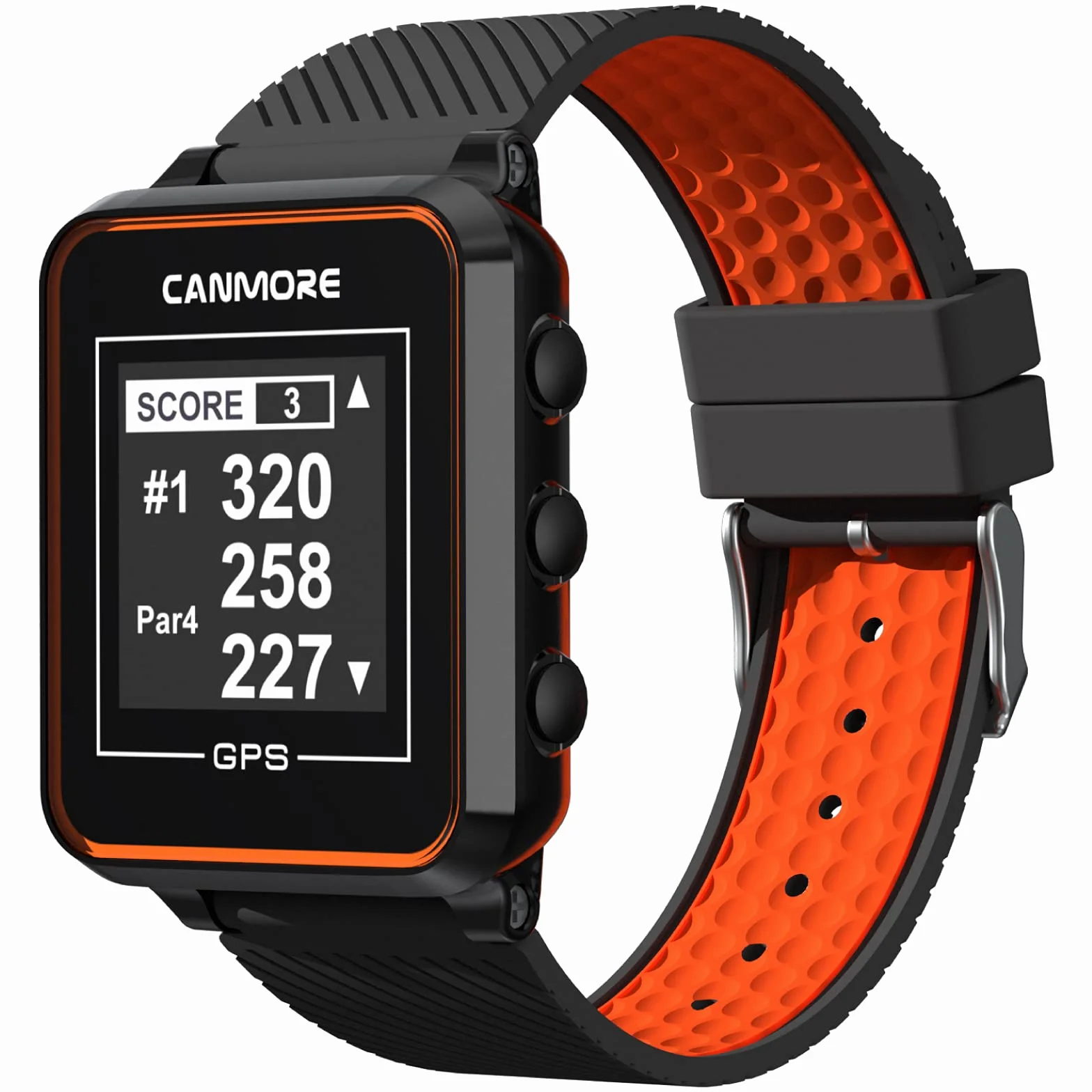 CANMORE TW356 Orologio GPS da golf con mappe mondiali precaricate, display LCD, Arancia