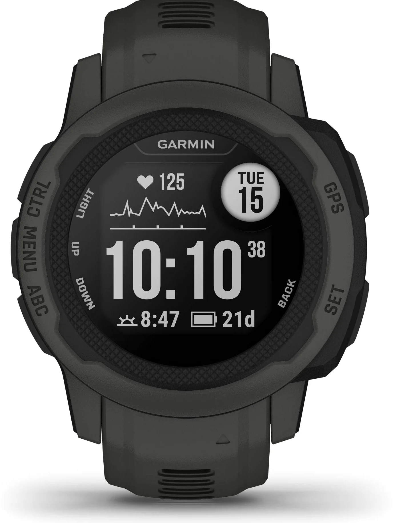 Garmin Instinct 2S, Smartwatch, 40mm, Rugged design, Autonomia 21 giorni, +30 app multisport, GPS, Cardio, SpO2, Activity Tracker 24/7, Connect IQ (Graphite)