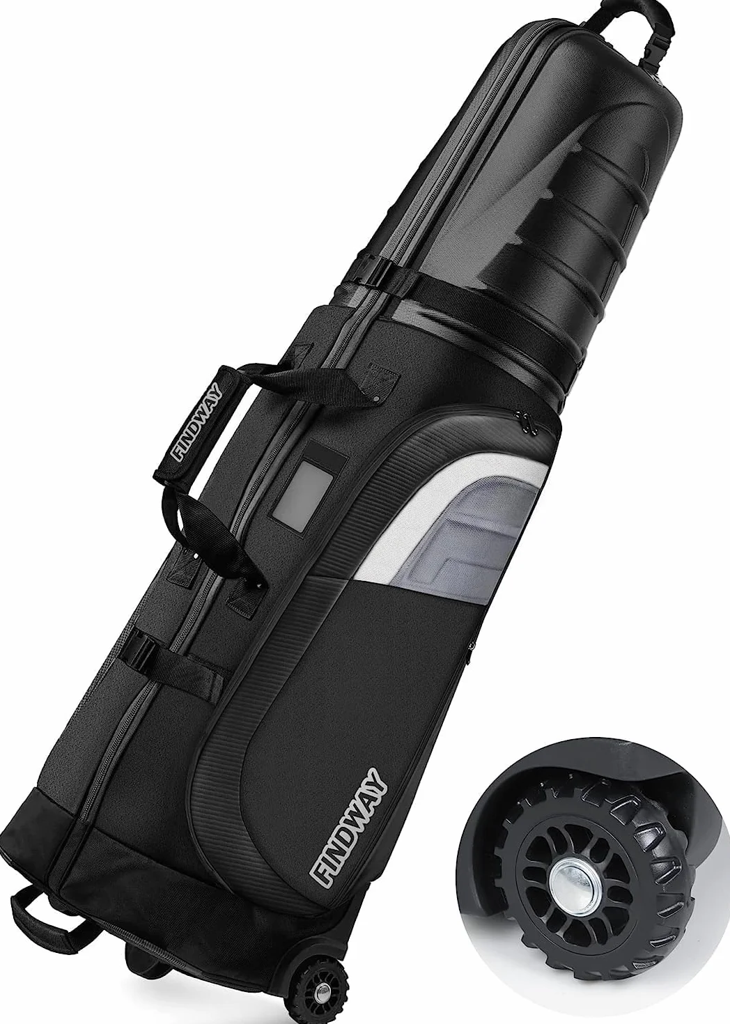 Borsa da Viaggio per Golf Findway con Ruote, in Tessuto Oxford 1680D Resistente All'Acqua e con Guscio Rigido in ABS, Sacca da Viaggio per Golf Resistente e Impermeabile, Ideale per Uomini e Donne
