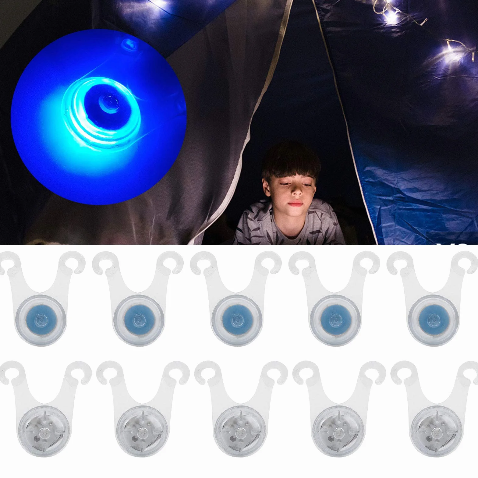 Keenso Corda da Campeggio LED 10pcs Luci di Avvertimento in Silicone per Esterni