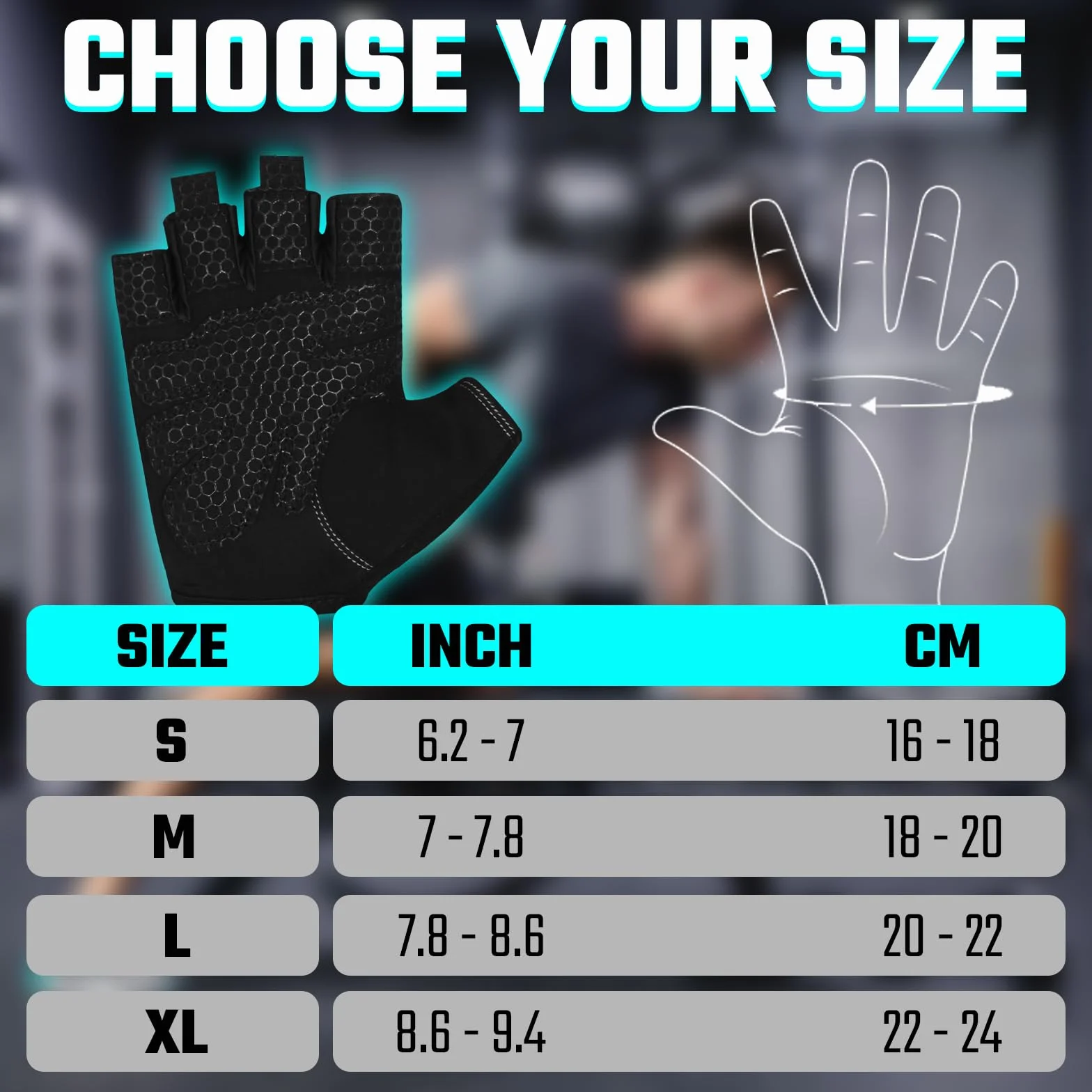 SAWANS Guanti da palestra sollevamento pesi antiscivolo silicone imbottito palmo protezione mezze dita