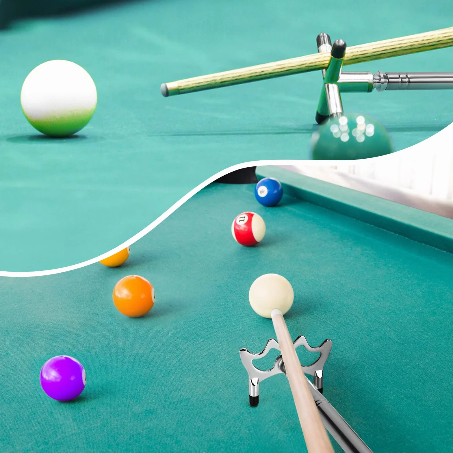 Stecca da biliardo retrattile 3 pezzi in ottone rimovibile accessorio per tavolo da biliardo snooker